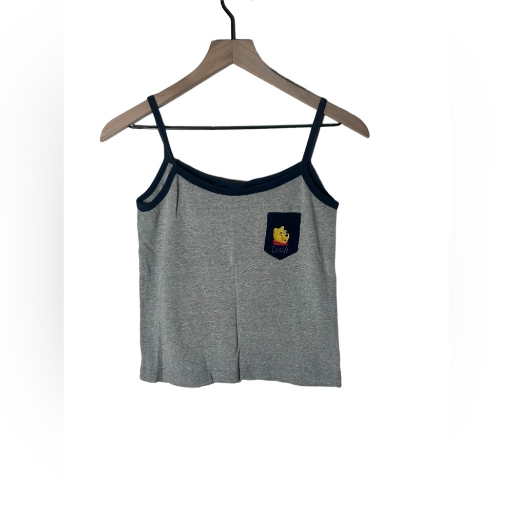 Disney Gray & Navy Winnie the Pooh Cropped Tank